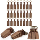 Bulk Set Of 40 Wood Keychain Blan With Leather Straps Custom Engraving, Ideal For DIY Projects