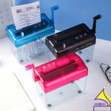 Hand-operated Portable Handheld Paper Shredder Capacity Visibility Anti-slip Grip Ideal for Home