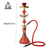 CRUSHER Glass Set with Textured Water Bottle Chicha Bowl Single Hose Hookaah Hoka Complete Narguilhe Hookah Accessories