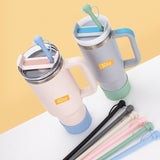 Reusable Baseball Cap Cover Replacement Long Silicone Straw For Stanley 203040oz 10mm