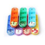 Portable box 7 days week, color design, stackable, 4 times a day, medication dispensing dispenser, plastic pill tissue CAS