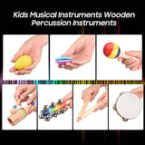 13 PCS Kids Musical Toys with Carry Bag Colorful Wooden Percussion Instruments Early Education Gifts
