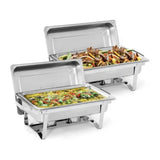 1Pcs 1/2/3 Grid Pans Rectangle Chafing Dish Stainless Steel Catering Buffet Set Food Insulated Meal Plates For Wedding Picnic