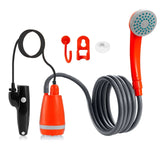 Outdoor Portable Camping Kit with 2.5-3.5L/min Water Discharge 2m Hose USB Charging 30-60min Battery Life Camp Shower