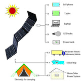 18V 100W Foldable Portable Solar Charger - DC+USB Fast Charge for Phone, Camping, Van, RV, Outdoor