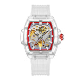 Watch for Men ONOLA Sprots Fashion Plastic Transparent Hollow Full Automatic Mechanical Watches Men Waterproof Clock