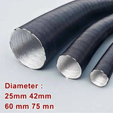 25/42/60/75mm Diameter 100-500cm Diesel Parking Duct Ducting Pipe Hose Black For Webasto Eberspacher Heater Car Camper