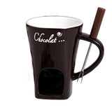 Mug European Swiss Ice Cream Cheese Chocolate Melt Oven Red Ceramic Atmosphere Hot Pot Cup with Fork
