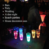 6 Pcs LED Wine Champagne Glasses Water Liquid Activated Flash Light High Legged Glass Party Christmas Vase New Year Decor