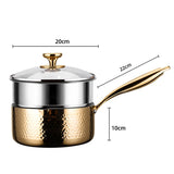 Saucepan with Lid Pasta Cookware Ergonomic Handle Deep Frying Pot Milk Soup Pan