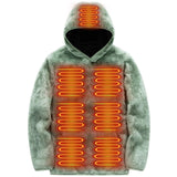 Women USB Heating Hoodies Men Vintage Gothic Heated Jacket Long Sleeve Fleece Streetwear Loose Coats Haruku Sweatshirts