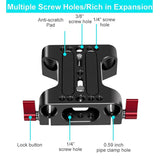 Camera Base Plate With Dual 15Mm Rod Rail Clamp Suitable For Rabbit Cage And DSLR Rig Camera Parts Accessories