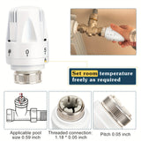 1/4pcs Standard Thermostat Radiator Valve Replacement Head, Thermostat Radiator Valve Heating System Pneumatic Temperature Control Valves For Sinks Bathroom Toilet