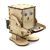 Robot Eating Coin Wood DIY Model Teaching Learning Stem Project Kit for Kid Science Experiment Wooden Assembly