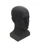 Male Mannequin Professional Manikin Head for Wigs Hats Headphone Display Stand (Matte Black)
