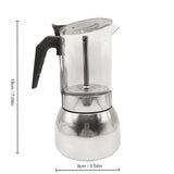 1pc Italian Stainless Steel Moka Pot - 200ml Capacity, Transparent, Silicone Glass, Perfect for Home Brewing Coffee