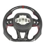 Steering Wheel Replacement Red Stitching Dry Carbon Fiber High Grade Paddle Shifter Holes Car Steering Wheel Textured for Car