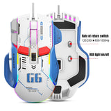 G6 Mouse Wired 128000DPI ChipA826 RGB ro-programmable Ergonomic design superior for Gaming and Work