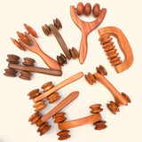 Mahogany rosewood wenge fragrant wood hand push waist neck back acupoint massage roller home massager