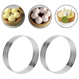 10 Pcs Circular Stainless Steel Tart Ring Tower Pie Mould Perforated Cake Mousse Ring,8cm