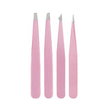 Tweezers Set 4 Pcs Stainless Steel Forceps Precision Pincette Eyelash Extension Face Blackheads Eyebrow Trimming Home