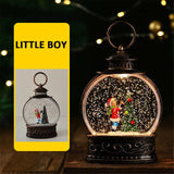 Christmas Hanging LED Glowing Sequin Lantern Santa Claus Snowman Water-filled Night Light New Year Gift Home Decoration Navidad