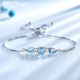 Fashion Personality Jewelry Sky Blue Topaz Adjustable Tennis Bracelet