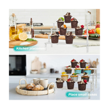 4 Tier Acrylic Clear Display Riser Rack Cupcake Stand Desktop Decor and Organizer