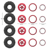 4Pcs Metal Beadlock Wheel Rim And Rubber Tire Set For MN D90 MN90 MN98 MN99S 1/12 RC Car Upgrade Parts Accessories