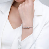 Women's Light Luxury Niche Love Center Diamond Silver Bracelet