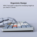 Wireless nical 84 Keys 2.4G+BT5.0+Type-C Keyboards 15 Light Effect 5 Brighess Levels Keyboard for Tablet Laptop