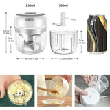 Mini Electric Garlic Grinder Chili Vegetable Chopper 100/250ML Wireless Portable Mixer hine Crusher Kitchen Blender