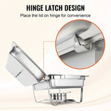 1Pcs 1/2/3 Grid Pans Rectangle Chafing Dish Stainless Steel Catering Buffet Set Food Insulated Meal Plates For Wedding Picnic
