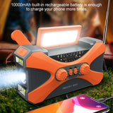 Hand Crank Radio Emergency Solar Rechargeable Waterproof Type-C Phone Charger Camping Hiking Flashlight Light Green