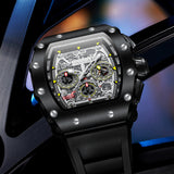 Fashion Men's Watch ONOLA Unique Design Multi-functional Automatic Mechanical Watches Men's Tape Waterproof Wristwatch