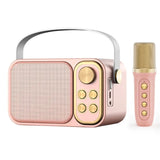 Portable RGB LED Light Karaoke With 1-2 Wireless Microphones 7 types Voice Effects Bluetooth Speaker System HIFI Stereo Surround