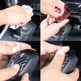 2PCS Car Gear Shift Cover Anti-Scratch Sticker Decor Carbon ABS Fiber Shifter Knob Trim for 20-21 Toyota Highlander RAV4