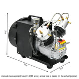 4500Psi Double Cyder PCP Air Compressor High Pressure Pump 0-40MPA 2800r/min for Airgun Rifle Filg Tank Diving 220V 2200W