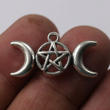 1 Set DIY Pendant Sier Five-Pointed Star Nordic Moon Goddess Accessories