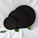3pcs Black Round Bathroom Tray, Bathroom Supplies Serving Tray, Multifunctional Vanity Tray, Countertop Organizer Tray For Perfume Dresser Jewelry Candle, Coffee Table Decorative Tray