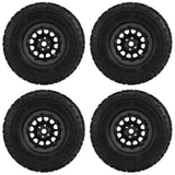 4pcs Metal 2.2 Beadlock Wheel Rim Tires Set For 1/10 Rc Crawler Car Trx4 Trx6 Axial Scx10 Rr10 Part