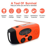 Multifunctional Solar Hand Crank AM FM SW Emergency Weather Radio with Flashlight 2000mAh Phone Charger Power Bank
