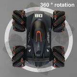 High speed double-sided music light remote control drift spray stunt racing children's electric toy car