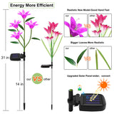 wer Light IP65 Waterproof LED Lily Lamp Outdoor Solar Garden Lights for Patio Yard Decoration