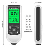Car Paint Metal Coating Thickness 0-2000UM Fe & NFe Probe Measuring Gauge