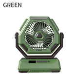 20000mAh High-Capacity Battery LED Light Shaking Head Camping Fan Movable Wireless Air Circulators Outdoor Ventilador with Hook
