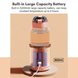 Portable 300ml Capacity Precise Temperature Control Built-in Battery Wireless Instant Water Warmer Electric Kettle