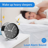 Non Ticking Alarm Clock,4 Inch Silent Bedside Clock Heavy Sleepers, Battery Operated Analogue Clock, for Home Office