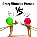 Balloon Bamboo Man Handmade Woodbots Fencing Wooden Bots Battle