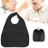 Black Waterproof Soft Apron Adult Bibs Long Clothing Protector Elderly dinner Feeding Bib Daily Necessities Wearable